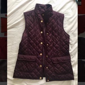 Classic Quilted Vest - Rich Plum + Gold Hardware